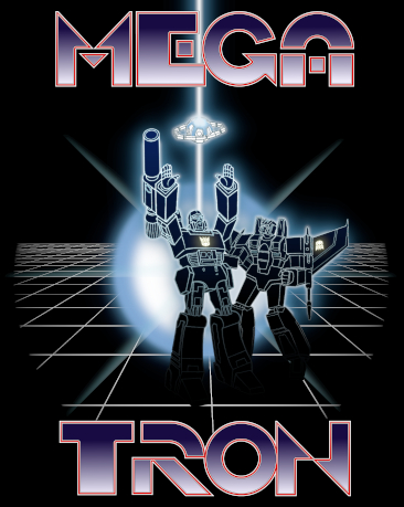 Thumbnail showing a parody of the poster for Tron (1982). The characters have been replaced with the Transformers Megatron and Starscream. The word Megatron is written in the font used on the original poster.